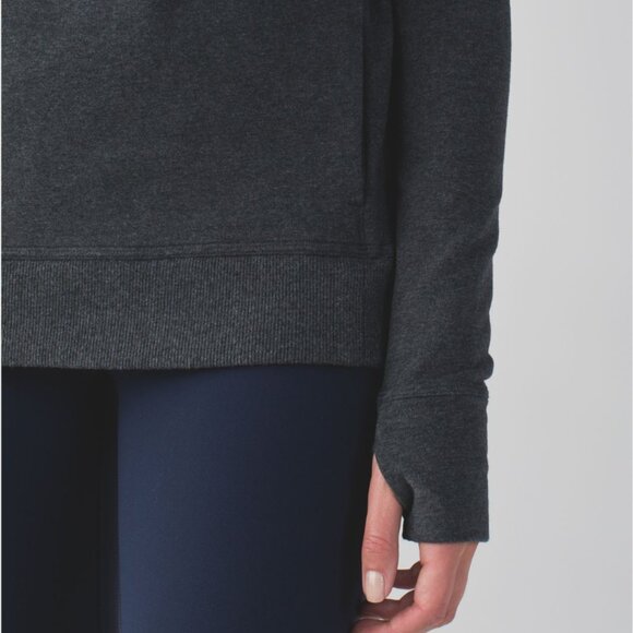 Lululemon Stress Less Hoodie Heathered Dark Grey Size 10 - Picture 7 of 12